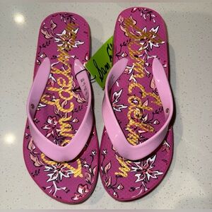 Sam Edelman Wedge Thong Pink Floral Sandals Size 6